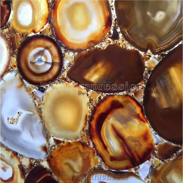 New Yellow Agate Semiprecious Stone Big Slabs & Tiles/Multicolor Semi Precious Stone Big Slabs/Stone Flooring,Wall Covering Tiles/Interior Decoration/Semi Precious Slabs/China Cheap Agate Stone