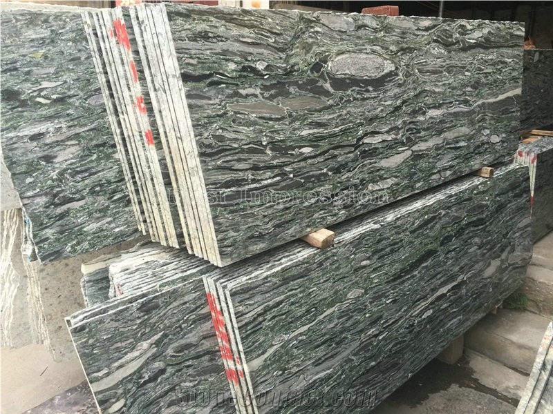 Ocean Green Granite Slab and Tile/Cut to Size for Floor Paving Tiles/Wall Cladding Tiles/Interior Decoration/Green Granite Thin Slabs