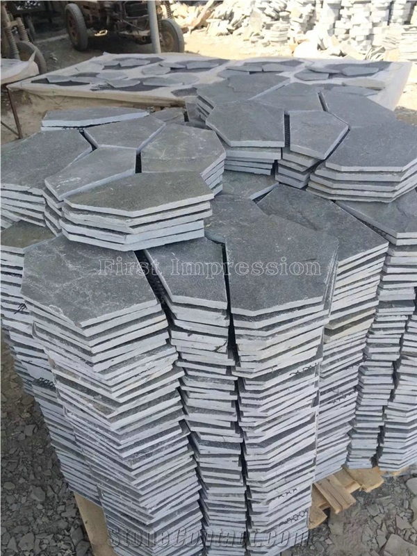 On Sale Multicolor Crazy Slate Tile/Cheap Slate Flagging Tile/Flagstone Walkway Pavers/China Rustic Slate Random Flagstone Pavers/Floor Paving/Walkway Pavers/Best Price Slate & High Quality Slate