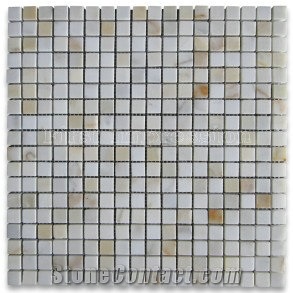 Polished Calacatta Gold Marble Square Mosaic Tile Polished / Gold Marble Square Mosaic Tiles