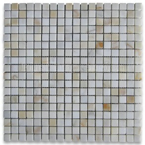 Polished Calacatta Gold Marble Square Mosaic Tile Polished / Gold Marble Square Mosaic Tiles