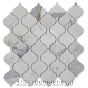 Polished Calacatta Gold Marble Square Mosaic Tile Polished / Gold Marble Square Mosaic Tiles