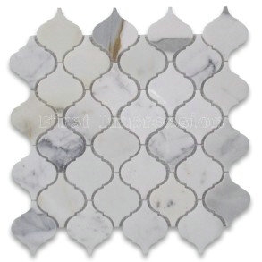 Polished Calacatta Gold Marble Square Mosaic Tile Polished / Gold Marble Square Mosaic Tiles