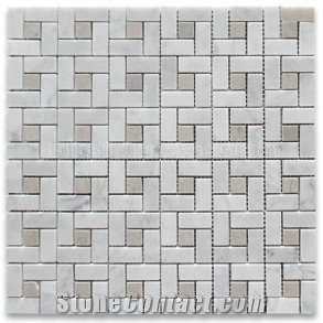 Polished Calacatta Gold Marble Square Mosaic Tile Polished / Gold Marble Square Mosaic Tiles