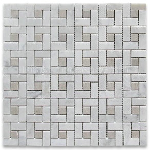 Polished Calacatta Gold Marble Square Mosaic Tile Polished / Gold Marble Square Mosaic Tiles