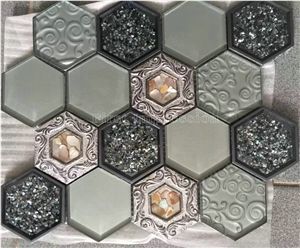 Popular Kitchen Mosaic Tile/Bathroom Mosaic Tile/Glass Mosaic/Metal Mosaic/Popular Mosaic/Wall & Floor Mosaic/Composited Mosaic/Beauty Flower Mosaic/Cheap Mosaic/Wholesale Mosaic