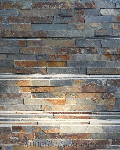 Rusty Culture Stone/Yellow Slate/Golden Grain Slate/Rusty Slate/Yellow Slate Cultured Stone/China Rust Slate Cultured Stone Corner/Rust Yellow Slate Corner Stone/Wall Cladding/Ledge Stone/China Slate