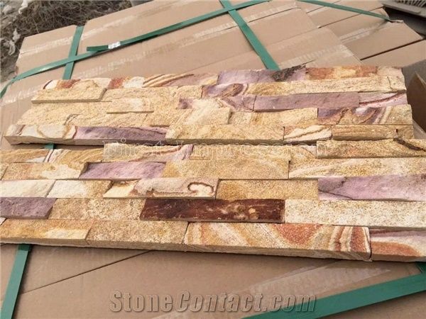 Rusty Culture Stone/Yellow Slate/Golden Grain Slate/Rusty Slate/Yellow Slate Cultured Stone/China Rust Slate Cultured Stone Corner/Rust Yellow Slate Corner Stone/Wall Cladding/Ledge Stone/China Slate