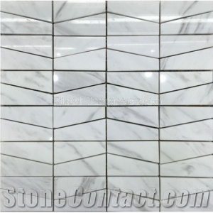 White Carrara Marble Tiles /French Pattern White Carrara Mosaic Tiles