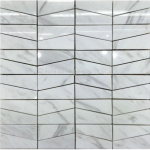 White Carrara Marble Tiles /French Pattern White Carrara Mosaic Tiles