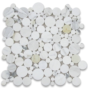 White Carrara Marble Tiles /French Pattern White Carrara Mosaic Tiles