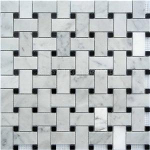 White Carrara Marble Tiles /French Pattern White Carrara Mosaic Tiles