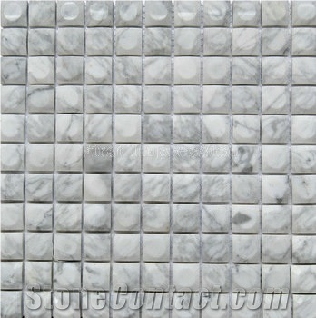 White Marble Mini Brick Mosaic Tiles For Bath Room/White Carrara Mosaic Tiles /Round White Marble Tiles