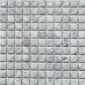 White Marble Mini Brick Mosaic Tiles For Bath Room/White Carrara Mosaic Tiles /Round White Marble Tiles