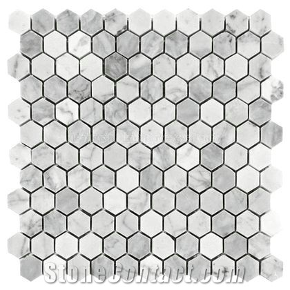White Marble Mini Brick Mosaic Tiles For Bath Room/White Carrara Mosaic Tiles /Round White Marble Tiles