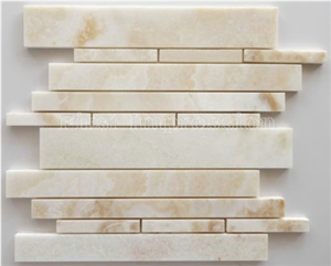 White Onyx Mosaic Pattern/Mini Brick Onyx Mosaic Tiles /Polished Mosaic/Honed Marble Thin laminated Mosaic