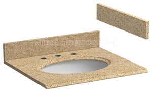 Yellow Granite Vanity Top /G682 Yellow Granite Countertop /G682 Rusty Granite Vanity Top /Goden Yellow Kitchen Countertop /Polished G682 Kitchen Top