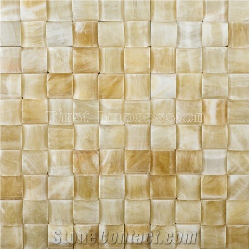 Yellow Jade Mosaic/Honey Onyx Mosaic/Gold Onyx Mosaic/China Honey Yellow Onyx Mosaic/Beige Onyx Mosaic For Floor & Wall/Composited Mosaic/New Polished Mosaic