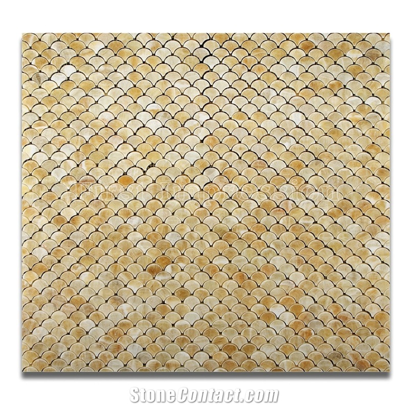 Yellow Jade Mosaic/Honey Onyx Mosaic/Gold Onyx Mosaic/China Honey Yellow Onyx Mosaic/Beige Onyx Mosaic For Floor & Wall/Composited Mosaic/New Polished Mosaic