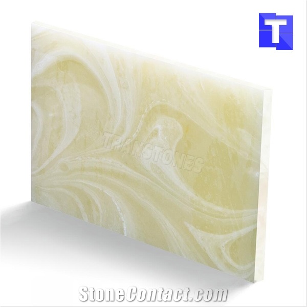 Artificial Onyx Stone Panels Translucent Alabaster Resin Sheet for Wall and Ceiling Decors