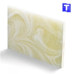 Artificial Onyx Stone Panels Translucent Alabaster Resin Sheet for Wall and Ceiling Decors