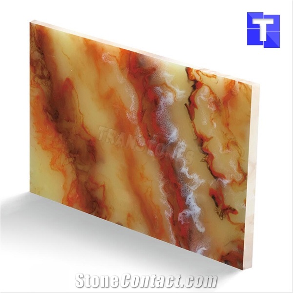 Artificial Onyx Stone Slabs Faux Sheet with Streaks Veins Design