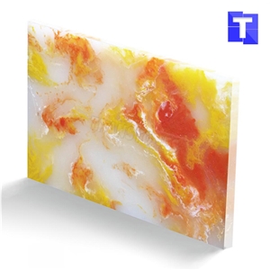 Luminous Faux Onyx Sheet Artificial Onyx Stone Tiles for Bar Counter Tops