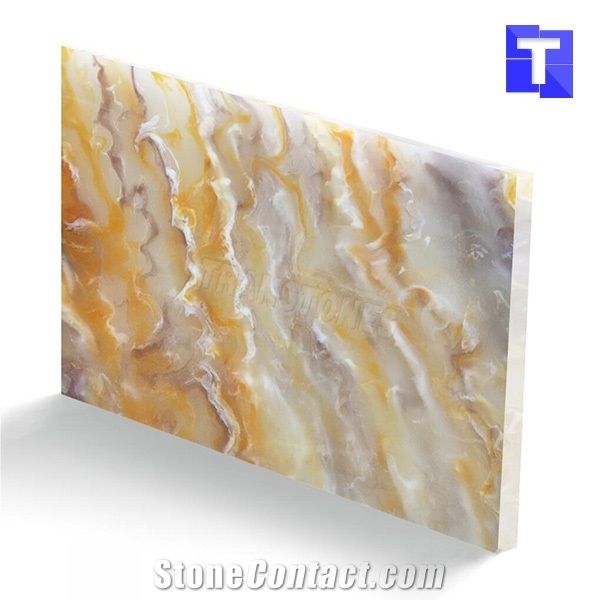 Translucent Stone Resin Panels Faux Onyx Sheet for Wall Lighting Decors