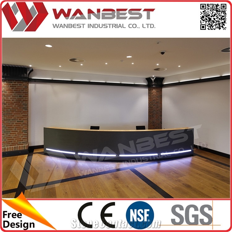 Actep Furniture Acrylic Office Table Design Stone Reception Desk