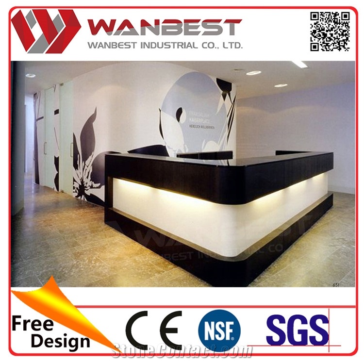 Actep Furniture Acrylic Office Table Design Stone Reception Desk