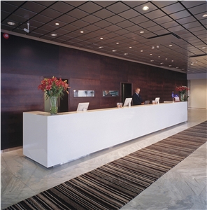 Artificial Stone Fittings for Furniture Reception Desk Photo Reception Desk with Back Wall