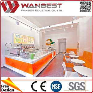 Beverage Drink Led Lighting Solid Surface Bar Counter with Marble Bar Counter Top