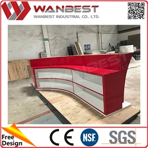 Factory Price Small Home Boat Shape Solid Surface Stone Restaurant Bar Counter Design