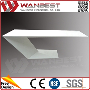 High Gloss or Matte White Modern Z Shape Acrylic Stone Hot Selling Dining Table