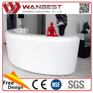 High Quality Modern Salon Solid Surface Semi Circle Reception Desk