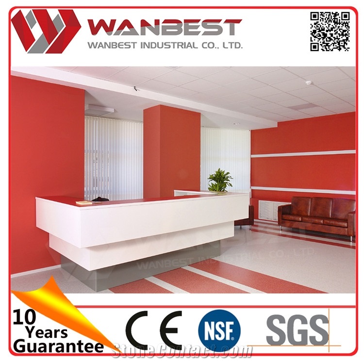 Solid Surface Table Tops Fastfood Counter Restaurant Reception Desk
