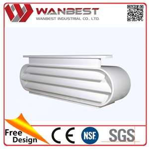 Wanbest Furniture Photo Cafe Counter Fashion White Acrylic Stone Salon Reception Desk