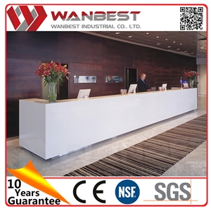 Wholesale Lounge Furniture Apple Store Acrylic Solid Surface Display Table Cafe Reception Counter Design
