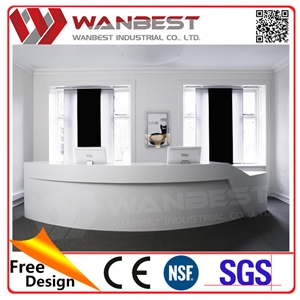 Wholesale Lounge Furniture Apple Store Acrylic Solid Surface Display Table Cafe Reception Counter Design