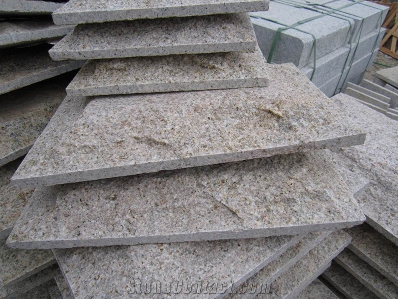 Cheapest Price High Quality Own Factory Direct Sale Natural G682 Granite Mushroom Stone for Wall Cladding,Chinese Yellow Granite Building Stones