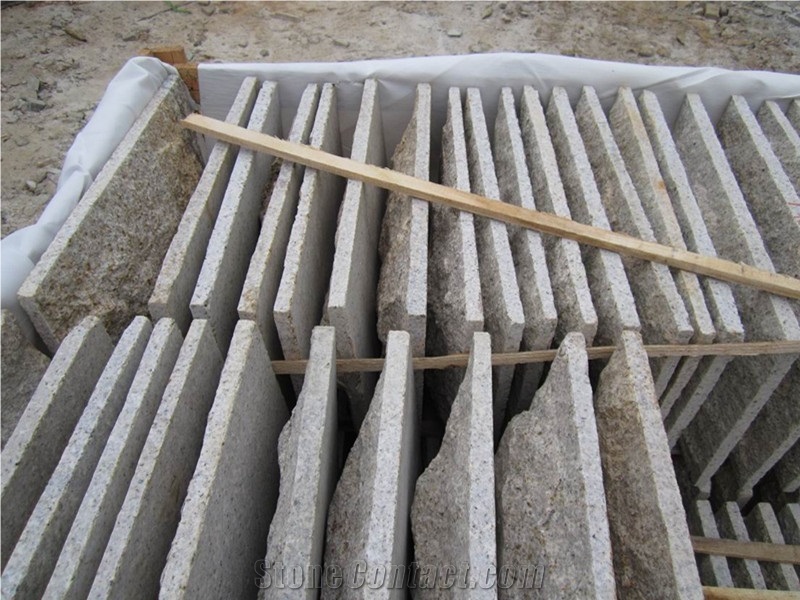 Cheapest Price High Quality Own Factory Direct Sale Natural G682 Granite Mushroom Stone for Wall Cladding,Chinese Yellow Granite Building Stones