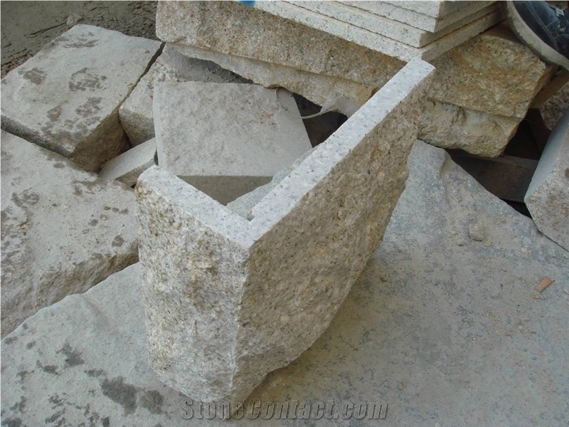Cheapest Price High Quality Own Factory Direct Sale Natural G682 Granite Mushroom Stone for Wall Cladding,Chinese Yellow Granite Building Stones