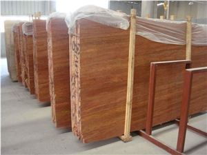 Red Travertine Slabs & Tiles & Cut-To-Size for Floor Covering and Wall Cladding