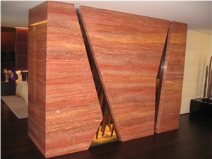 Red Travertine Slabs & Tiles & Cut-To-Size for Floor Covering and Wall Cladding