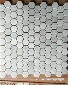 Best Popular Carrera White Marble Hexagon Mosaic Tile Best Popular Carrera White Marble Hexagon Mosaic Tile