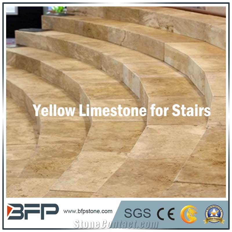 Arc Limestone Step & Yellow Limestone Step & Cream Limestone Step
