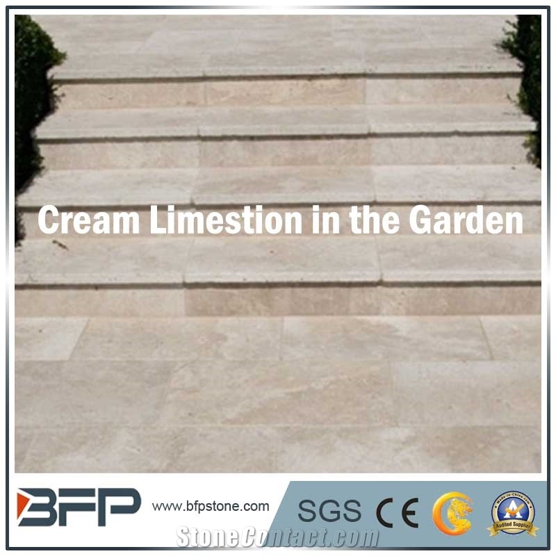 Arc Limestone Step & Yellow Limestone Step & Cream Limestone Step