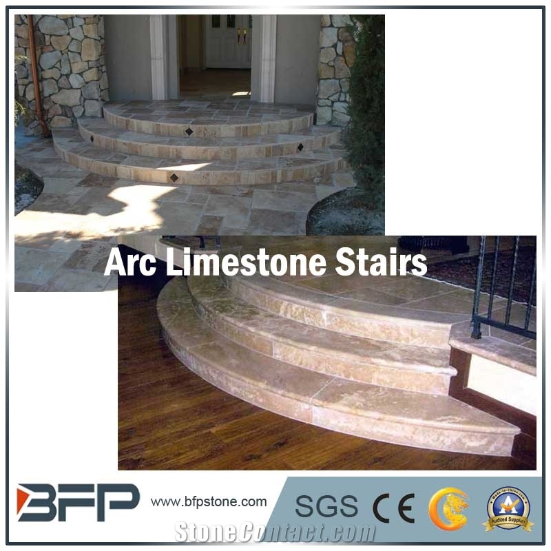 Arc Limestone Step & Yellow Limestone Step & Cream Limestone Step