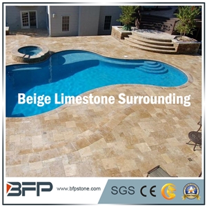 Beige Limestone for the Swimming Pool Coping/Swimming Surrounding