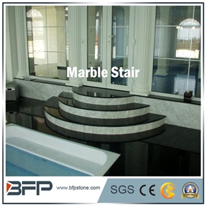 Beige Marble Step, Marble Riser, Marble Tread in Staircase